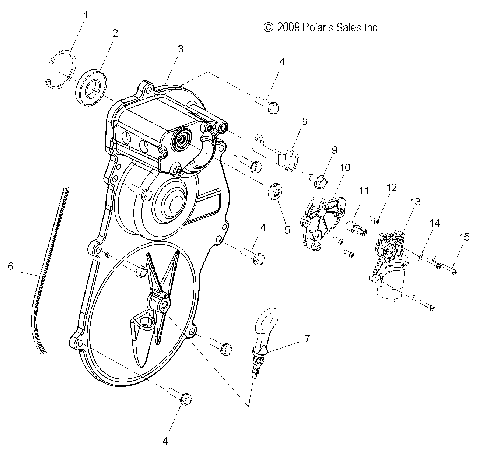 DRIVE TRAIN, GEARCASE COVER ASM. and DIPSTICK - S09PP7FS/FE (49SNOWGEARCASECVR09FST)