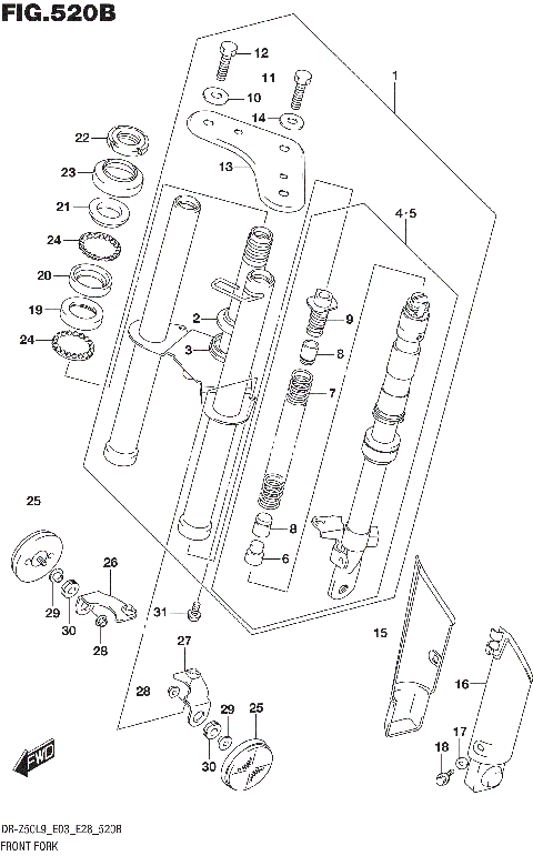 FRONT FORK (DR-Z50L9 E28)