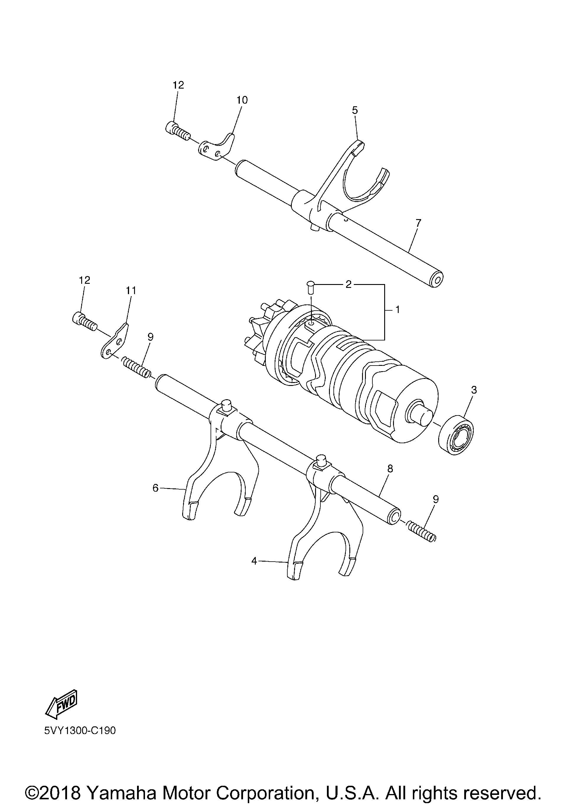 2013 Yamaha FZ1 (FZS10DC/FZS10D) SHIFT CAM FORK Motorcycles