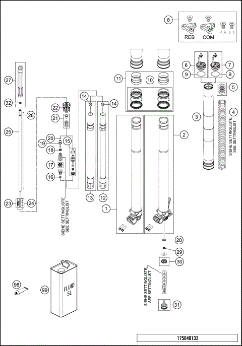 FRONT FORK DISASSEMBLED