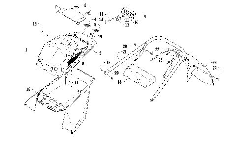 REAR BUMPER, STORAGE BOX, SNOWFLAP, AND TAILLIGHT ASSEMBLY [89126]