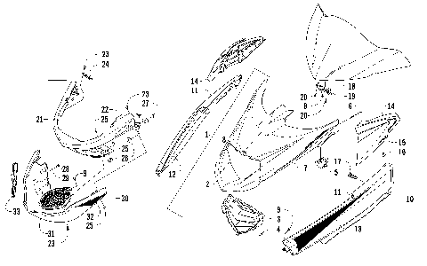 HOOD, WINDSHIELD, AND FRONT BUMPER ASSEMBLY [91820]