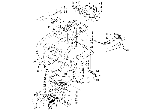 REAR RACK, BODY PANEL, AND FOOTWELL ASSEMBLIES [96222]