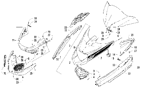 HOOD, WINDSHIELD, AND FRONT BUMPER ASSEMBLY [91841]