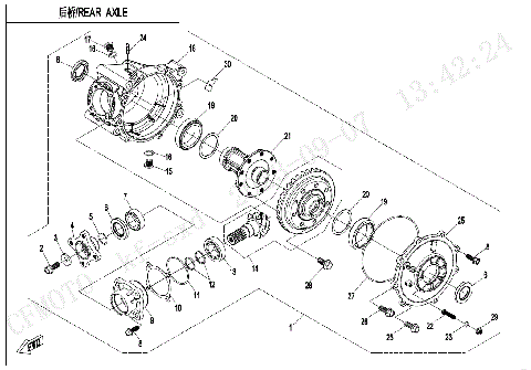 REAR AXLE (NO DIFFERENTIAL)