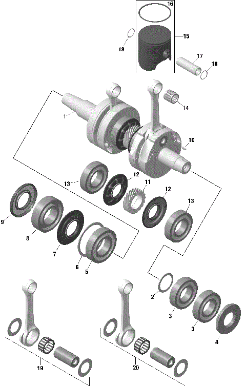 01- ROTAX - Crankshaft and Pistons