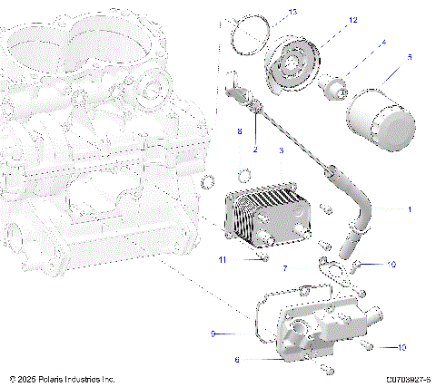 ENGINE, DIPSTICK AND OIL FILTER