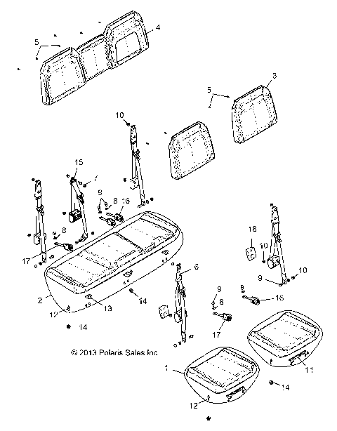 BODY, SEAT, BENCH - R14WH88AA/AAC/ARARC/9EAC/9EACC (49RGRSEAT14CREW)