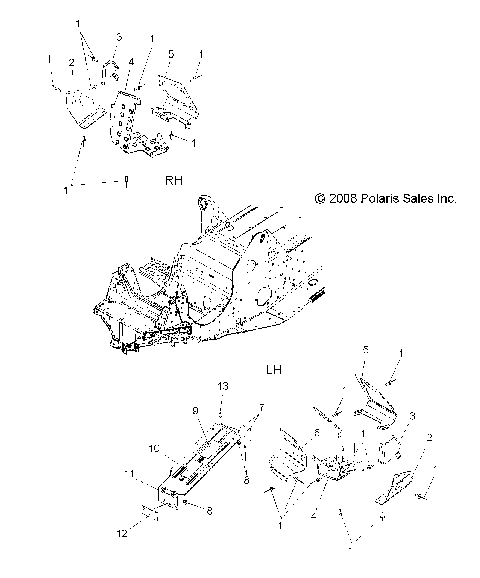 CHASSIS, FOOTRESTS and CLUTCH GUARD - S09PB6FS/FE (49SNOWCLUTCHGUARD09SHIFT)