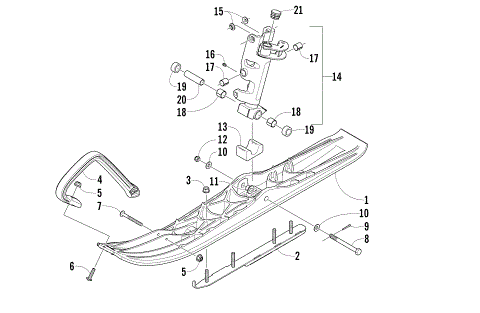 SKI AND SPINDLE ASSEMBLY