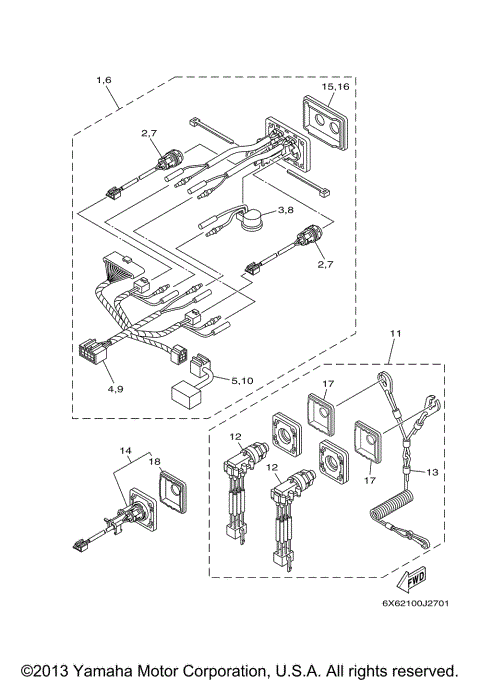 SWITCH  PANEL QUAD (2ND HELM PORT & STBD)