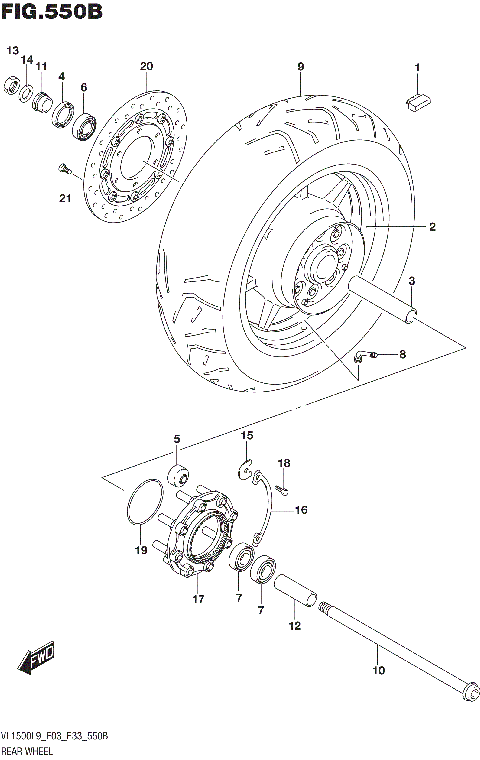 REAR WHEEL (VL1500BL9 E33)