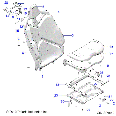 BODY, SEAT ASM., REAR, PREMIUM/DELUXE - Z21R4D92AM/BM/AC/BC (C0703789-3)