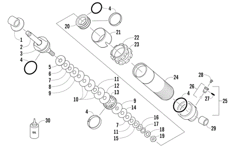 REAR SUSPENSION FRONT ARM SHOCK ABSORBER