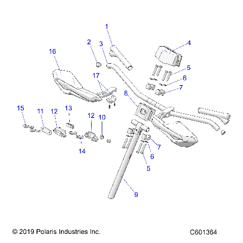 STEERING, UPPER and HANDLEBAR ASM. - S21EDE6PS ALL OPTIONS (C601364)
