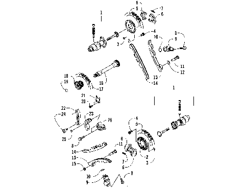 CAMSHAFTS/TENSIONER ASSEMBLY [83020]