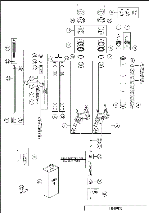 FRONT FORK DISASSEMBLED