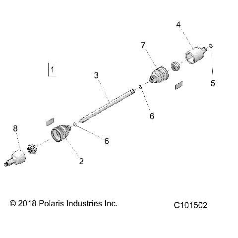 DRIVE TRAIN, REAR HALF SHAFT - A24SGS95CT/S95FT/ET (C102615)