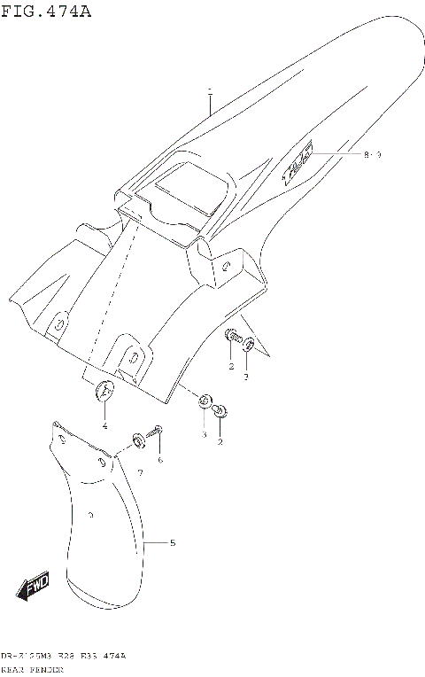 REAR FENDER (DR-Z125M3E28)