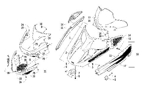 HOOD, WINDSHIELD, AND FRONT BUMPER ASSEMBLY [88604]