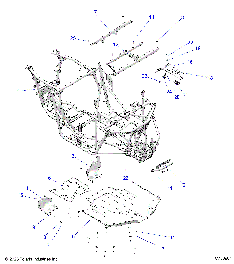 CHASSIS, MAIN FRAME AND SKID PLATES - Z26NEY99A4/B4/A6/B6 (C750901)