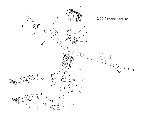 STEERING, UPPER and HANDLEBAR ASM. - S12BS8/BC8 ALL OPTIONS (49SNOWHANDLEBAR12800SB)