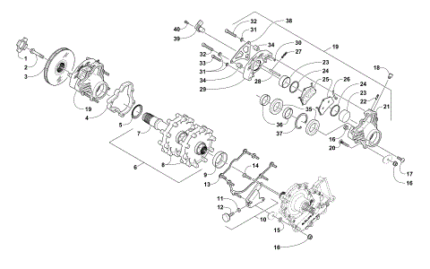 DRIVE TRAIN SHAFT AND BRAKE ASSEMBLIES