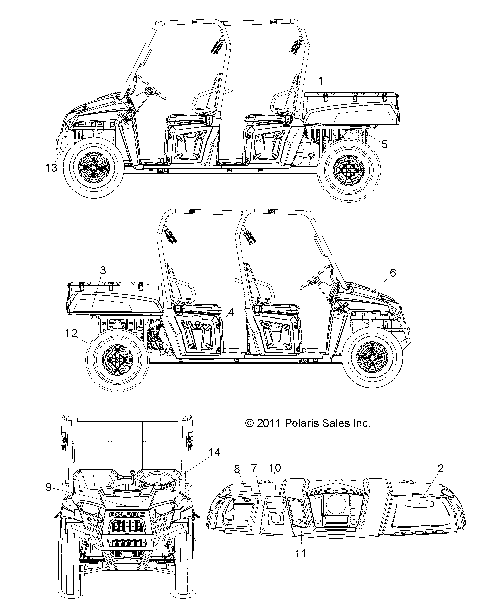 BODY, DECALS - R13WH50AG/AH/AR/AX (49RGRDECAL12500CREW)