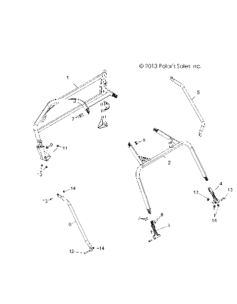 CHASSIS, CAB FRAME and SIDE BARS - Z14VE76FX/FI (49RGRCAB14RZR8SI)