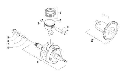 PISTON AND CRANKSHAFT ASSEMBLY