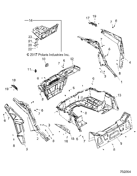 BODY, REAR RACK AND FENDERS - Z18VBA87B2/E87BK/BU/LK/BR (702064)