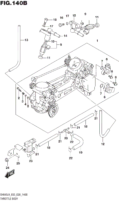 THROTTLE BODY (SV650L9 E33)
