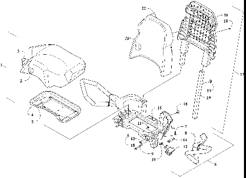 PASSENGER SEAT AND BACKREST ASSEMBLY [301636]