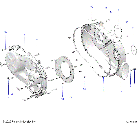 DRIVE TRAIN, CLUTCH COVER, INNER/OUTER - Z26RRE2KAL (C760090)