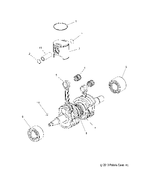 ENGINE, PISTON and CRANKSHAFT (1205961) - S24MDX6DSA/6DEA (49SNOWPISTONCRANKSHAFT14RACE)