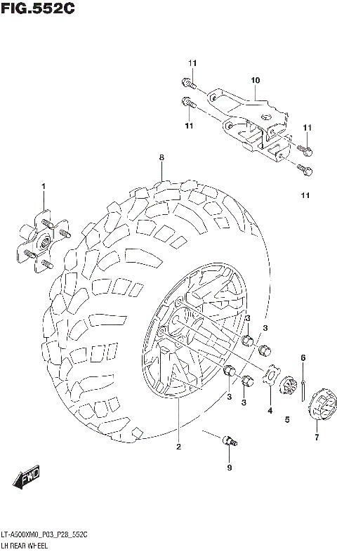 LH REAR WHEEL (LT-A500XM0 P33)