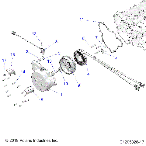ENGINE, STATOR AND FLYWHEEL - Z20R4_92AC/BC/AE/BE/AK/BK/AR/BR/AH/BH/AT/BT/LE/LT/LC (C1205828-17)