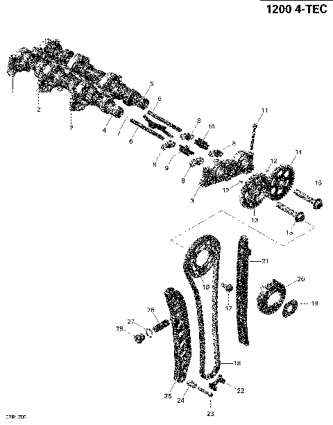 01- Camshafts and Timing Chain - 1200 iTC 4-TEC