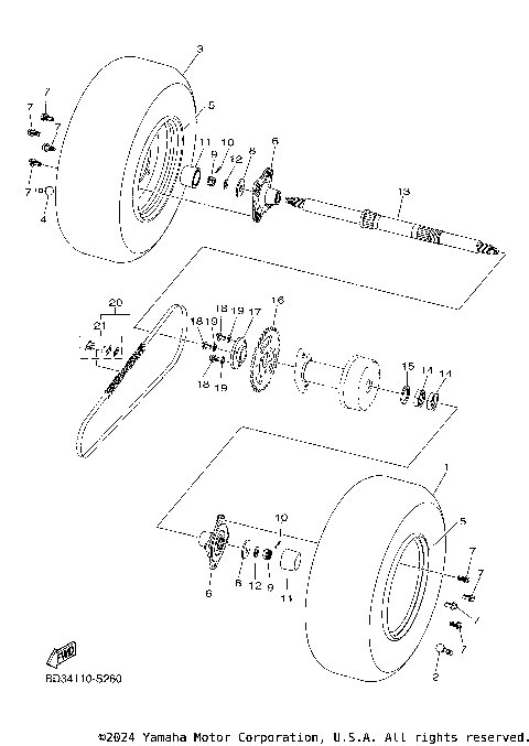 REAR AXLE & WHEEL