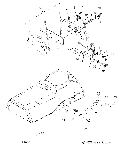 BODY, BACKREST AND GRABHANDLES - S15PU6NSL/NEL (49SNOWBACKREST13WIDE)