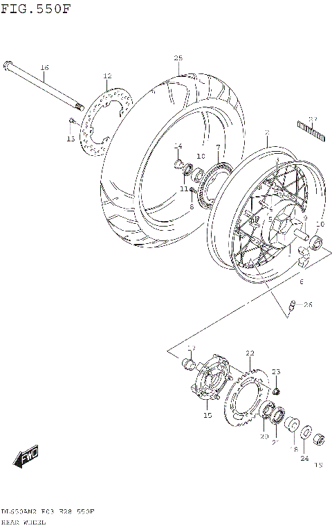 REAR WHEEL (DL650XAM2 E33)