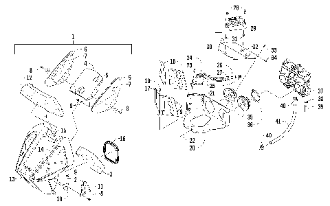 AIR SILENCER, CARBURETOR, AND FUEL PUMP ASSEMBLY [98447]