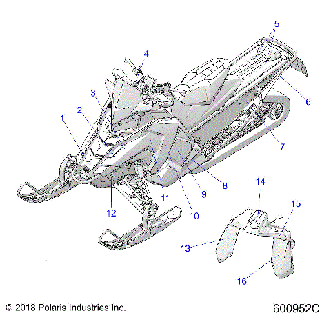 BODY, DECAL, BLK SIDE PANEL W/IND SKY BLUE ACCENT - S19EKP8PS/PSL (600952C)