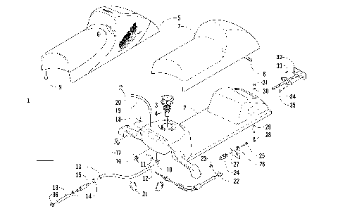 GAS TANK, SEAT, AND TAILLIGHT ASSEMBLY [86075]
