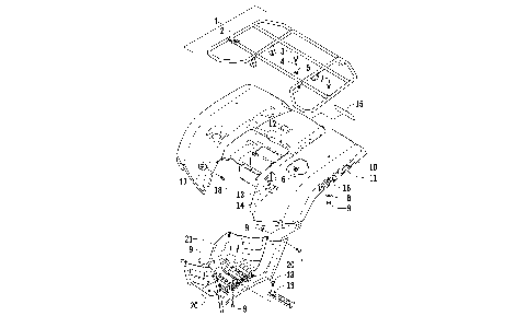 REAR RACK, BODY PANEL, AND FOOTWELL ASSEMBLIES [97326]
