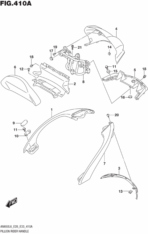 PILLION RIDER HANDLE (AN650L6 E33)