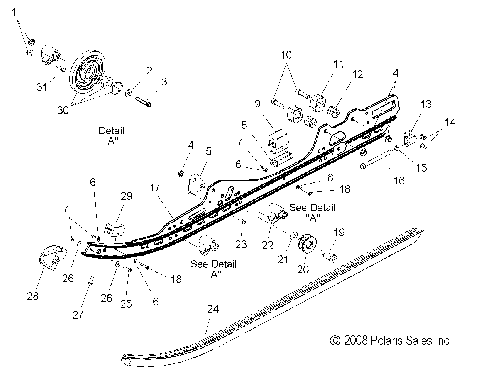 SUSPENSION, RAIL MOUNTING - S10PP7FSL/FEL (49SNOWSUSPRAIL09TRBODRGN)