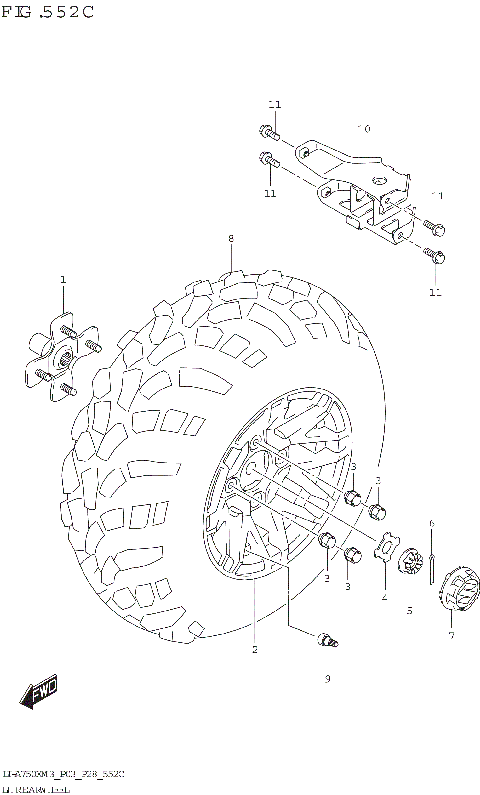 LH REAR WHEEL (LT-A750XPZ)