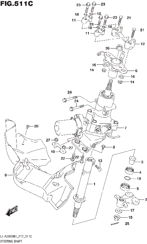 STEERING SHAFT (LT-A500XPZM1 P17)