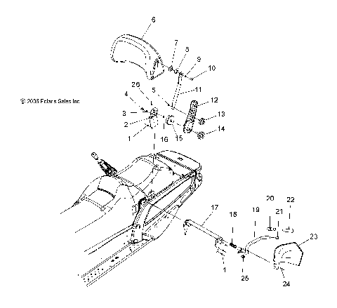 BODY, BACKRESTand GRABHANDLE, PASSENGER - S08PY7FS/FE (49SNOWBACKREST08FSTCRSR)